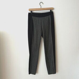 Eileen Fisher Herringbone Stretch Ankle Leggings Charcoal Black Women's Size S